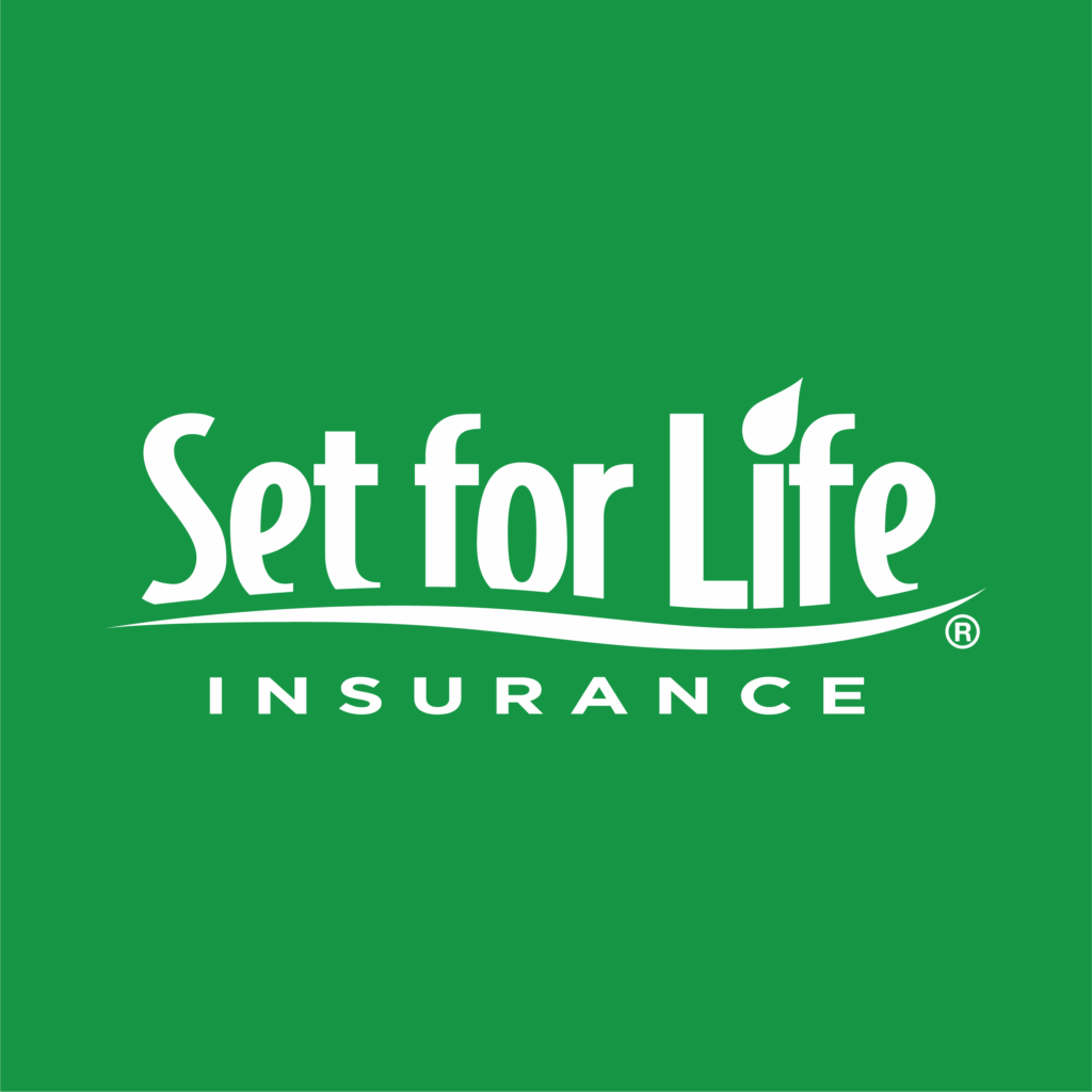 Set for Life Insurance Logo Square - Green Background