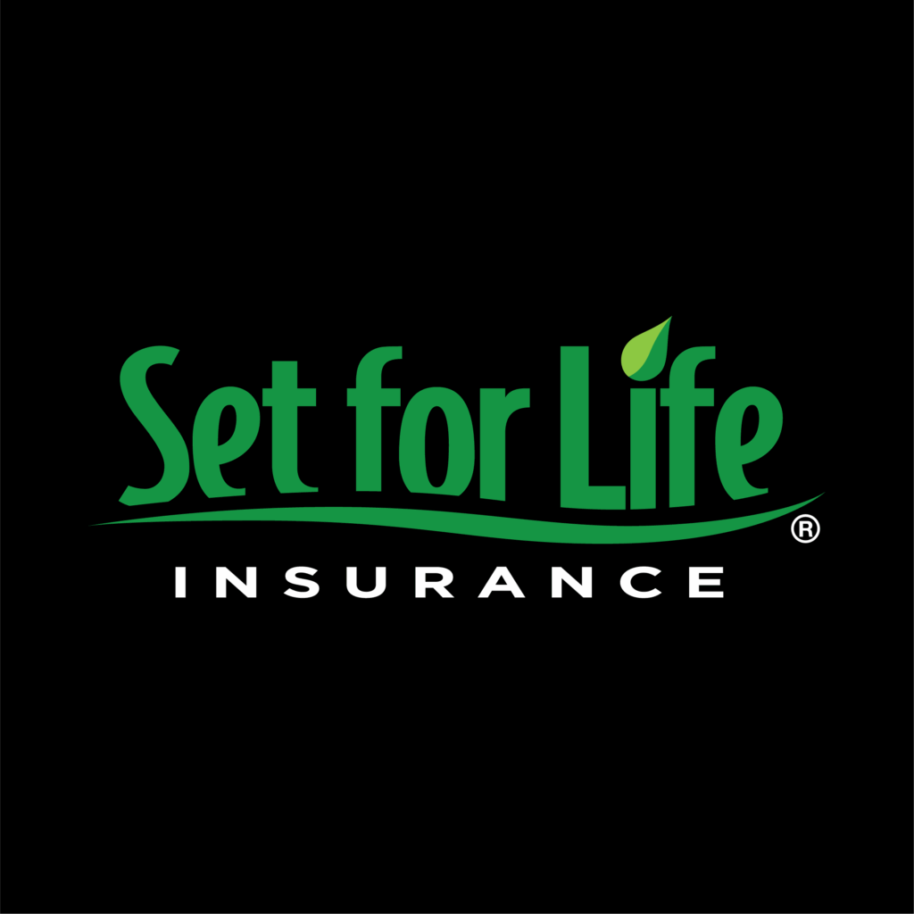 Set for Life Insurance Logo Square - Black Background