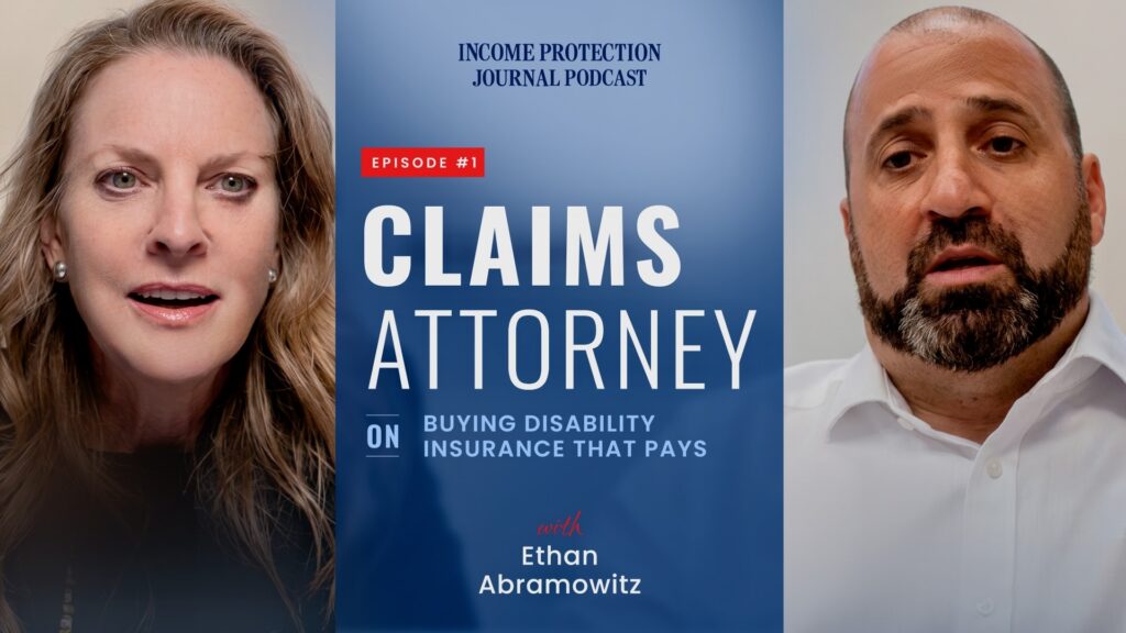 Ethan F. Abramowitz, a disability insurance claims attorney at Seltzer and Associates, appearing on the Income Protection Journal Podcast with host Jamie Fleischner to explain disability insurance for attorneys.
